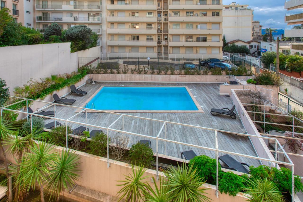 C1 Clemenceau Pool Balcony Bath Ac 2Mins Walk To Sand Beach Cannes Dış mekan fotoğraf