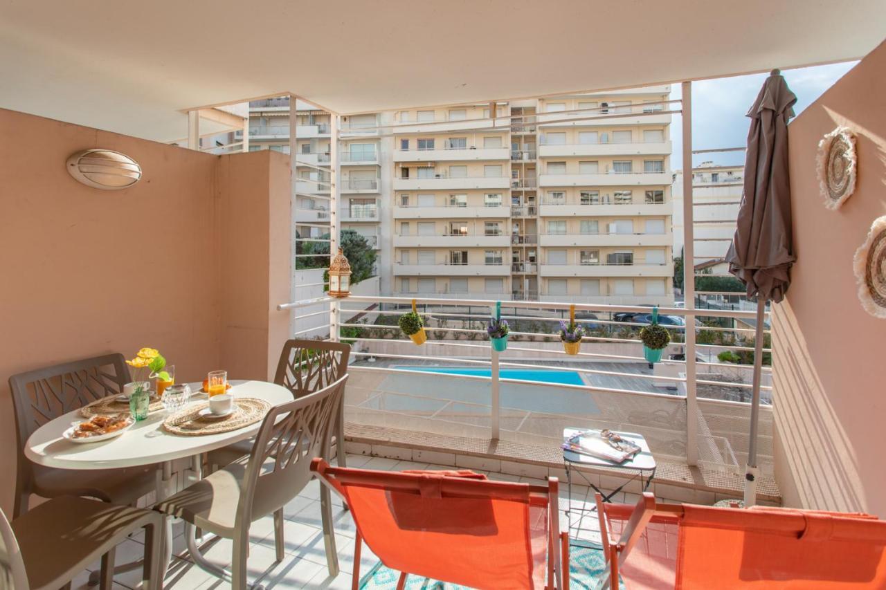C1 Clemenceau Pool Balcony Bath Ac 2Mins Walk To Sand Beach Cannes Dış mekan fotoğraf